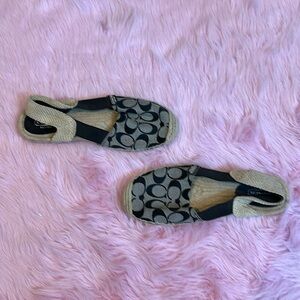 Coach black and gray monogram sandals size 8